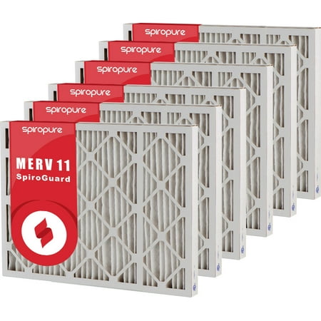 

SpiroPure 29.13x35.63x2 MERV 11 Pleated Filter Air Filters - Made in USA (6 Pack)