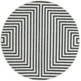 thumbnail image 2 of Unique Loom Outdoor Modern Collection Area Rug - Achromatic (4' 1" Round White and Black), 2 of 6