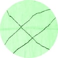 thumbnail image 1 of Ahgly Company Indoor Round Solid Emerald Green Modern Area Rugs, 3' Round, 1 of 4
