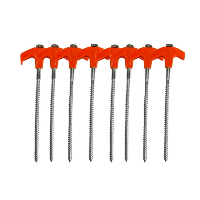 Birdeem Hexagonal Luminous Nail 8In Screw in Tent Stakes - Ground Anchors Screw In