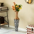 thumbnail image 2 of 26" White striped and brown Metal Floor Vase Centerpiece Home Decor for Dried Flower and Artificial Floral Arrangements,, 2 of 7
