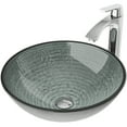 thumbnail image 5 of VIGO Glass Round Vessel Bathroom Sink in Silver with Linus Faucet and Pop-Up Drain in Chrome, 5 of 10