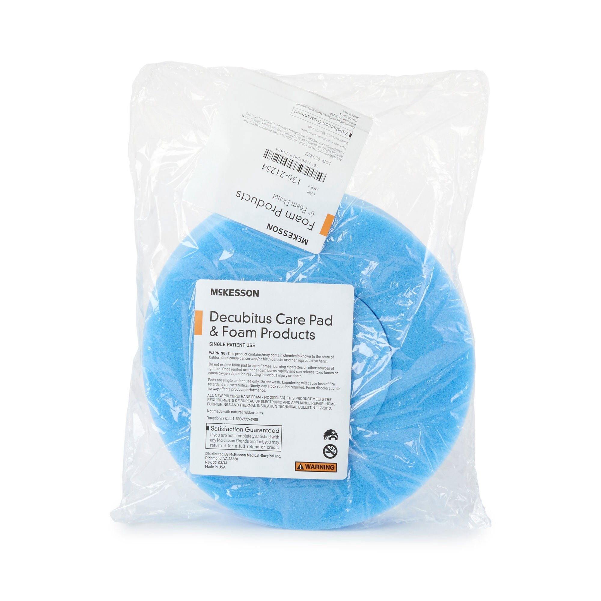 McKesson Donut Cushion, Foam - for Seated Support, Pressure Relief - 9 in, 1 Ct