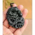 thumbnail image 6 of GKNET Natural Black Nephrite Jade Men Women Gift Lucky Zodiac Dragon Pendant, 6 of 8