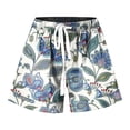 thumbnail image 3 of Women's Floral Print Drawstring Casual Shorts – Comfy Elastic Waist Bottoms in S-XXL, Versatile Summer Loose Fit Pants for Vacation Travel Workout, 3 of 4