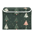 thumbnail image 7 of Yayeee Collapsible Cube Storage Bin with Lid Fabric Closet Decorative Basket with Handles, Green Christmas Trees, 7 of 7