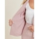 thumbnail image 5 of INSPIRAR CHIC Conjunto de Traje de 2 Piezas para Mujeres Chaqueta Sin Cuello de Manga 3/4 Falda Lápiz de Cintura Alta Ropa de Trabajo Rosa XL, 5 of 6