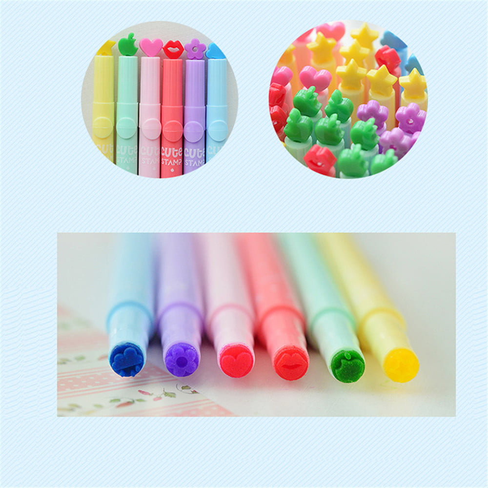 SagaSave Rainbow Color Gel Pen Highlighter Pens Markers Writing Drawing  Marking Pens Randomly Color