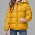 thumbnail image 2 of Afuyipoi Girls Hooded Quilted Puffer Jacket Fleece Lined Winter Warm Size 3-8 Yellow Size 6, 2 of 5