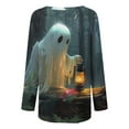 thumbnail image 5 of Fznquz Tunic Womens Blouses Halloween Crewneck Tops Graphic Cute Long Sleeve Womens Fall Fashion, 5 of 5
