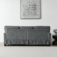 thumbnail image 3 of DEALTOPS Modern Sectional Sofa Corduroy Upholstered Sleeper Sofa Couch 3 Seater Sofa Chair for Living Room - Gray, 3 of 8