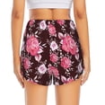 thumbnail image 2 of Lsque Rose Flowers Printed Women's Running Shorts with Liner Pockets,Elastic Quick Dry Workout Athletic Gym Yoga Shorts,Womens High Waist Shorts-Medium, 2 of 9