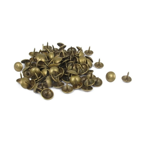 9mmx9mm Metal Round Pin Furniture Decorative Domed Nails Bronze