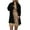 Black, variant on Lovskoo Women's Elegant Stand Collar Button Up Pea Coat Wool Blend Over Coat Solid Color Long Jackets White