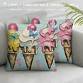 thumbnail image 3 of SHANXI Happy Summer Ice Cream Lumbar Decorative Throw Pillow  Mouse Rectangle Cushion Case Decor, Seasonal Home Decoration for Sofa Couch 18x18in, 3 of 5