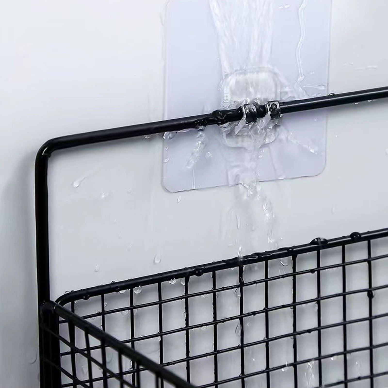 Metal Wall Mounted Basket for Kitchen Storage, Spice Rack Organizer, Shower Toiletries Caddy, Multipurpose Shelf for Pantry Bathroom Office Supplies