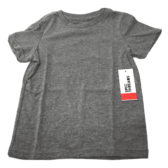 Epic Threads Toddler Short Sleeve Crew Neck T Shirt, Heather Grey, 4T/4
