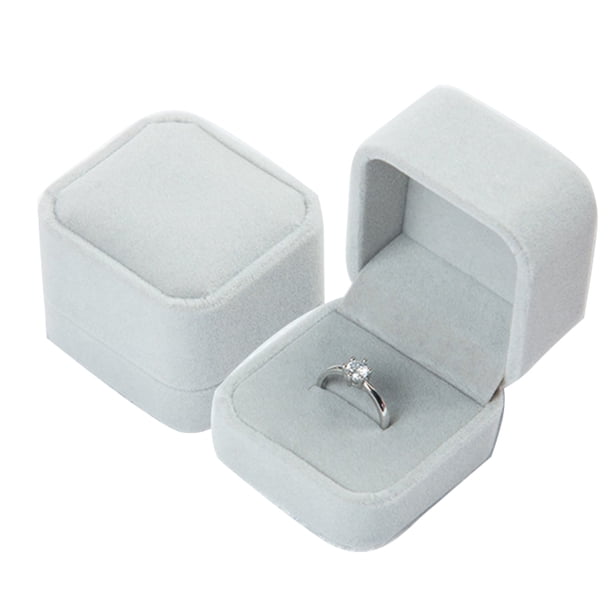Caja Cuadrada De Terciopelo Para Boda, Caja Para Anillos, Estuche Expositor De Joyas, Soporte Para Bodas, Fiesta, Joyería, Caja De Regalo Cateissary AP006203-03