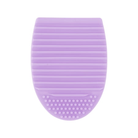 Unique Bargains 1 Pc Semi-oval Makeup Brush Cleaner Purple