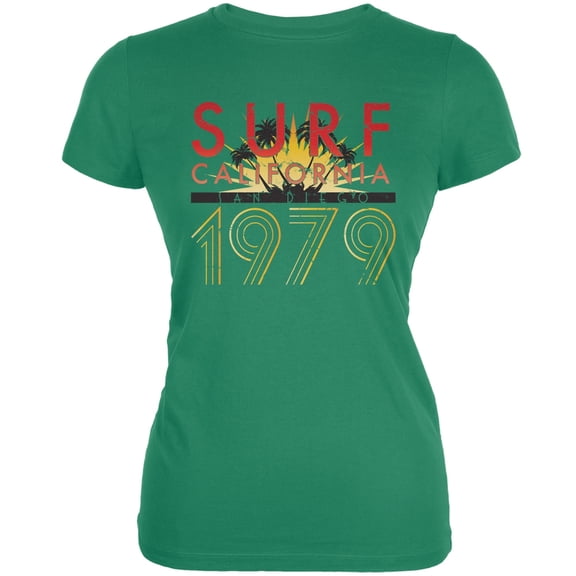Cali Surf 1979 Kelly Green Juniors Soft T-Shirt - 2X-Large