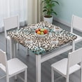 thumbnail image 3 of Leopard and Tiger Pattern Square Fitted Tablecloth with Elastic Edge,Square Table Cover,Washable Elastic Table Cover for Home Kitchen Party Decor 34"x34", 3 of 6