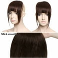 thumbnail image 5 of Benehair Clip In 100% Human Hair Extensions Bangs Fringe 100% Real Remy Hair Thick Neat Bangs Front Hairpiece Woman Brown 3 Clips, 5 of 10
