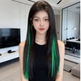 thumbnail image 3 of Ygdeyg Colorful Straight Long Clip-In Hair Extensions, Party Highlights Hairpiece For Kids & Girls, For Festivals, Parties & Hairstyle Decoration, 3 of 4
