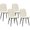 Cream White, variant on HOMCOM Dining Chairs Set of 4, Kitchen Chair with Metal Legs, Grey