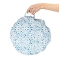 thumbnail image 2 of Geometric Round Floor Cushion with Handle, Overlapping Circles Intersecting with Little Rounds Spots Ellipses, Pillow for Living Room & Dorms, 18" Round, Sky Blue and Night Blue, by Ambesonne, 2 of 4