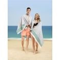 thumbnail image 6 of American Soft Linen Premium Turkish Peshtemal Beach Towel - Lightweight, Quick-Drying Terry Cloth, 35x60 Inches, Sand-Free, Soft & Absorbent, Green, 6 of 7