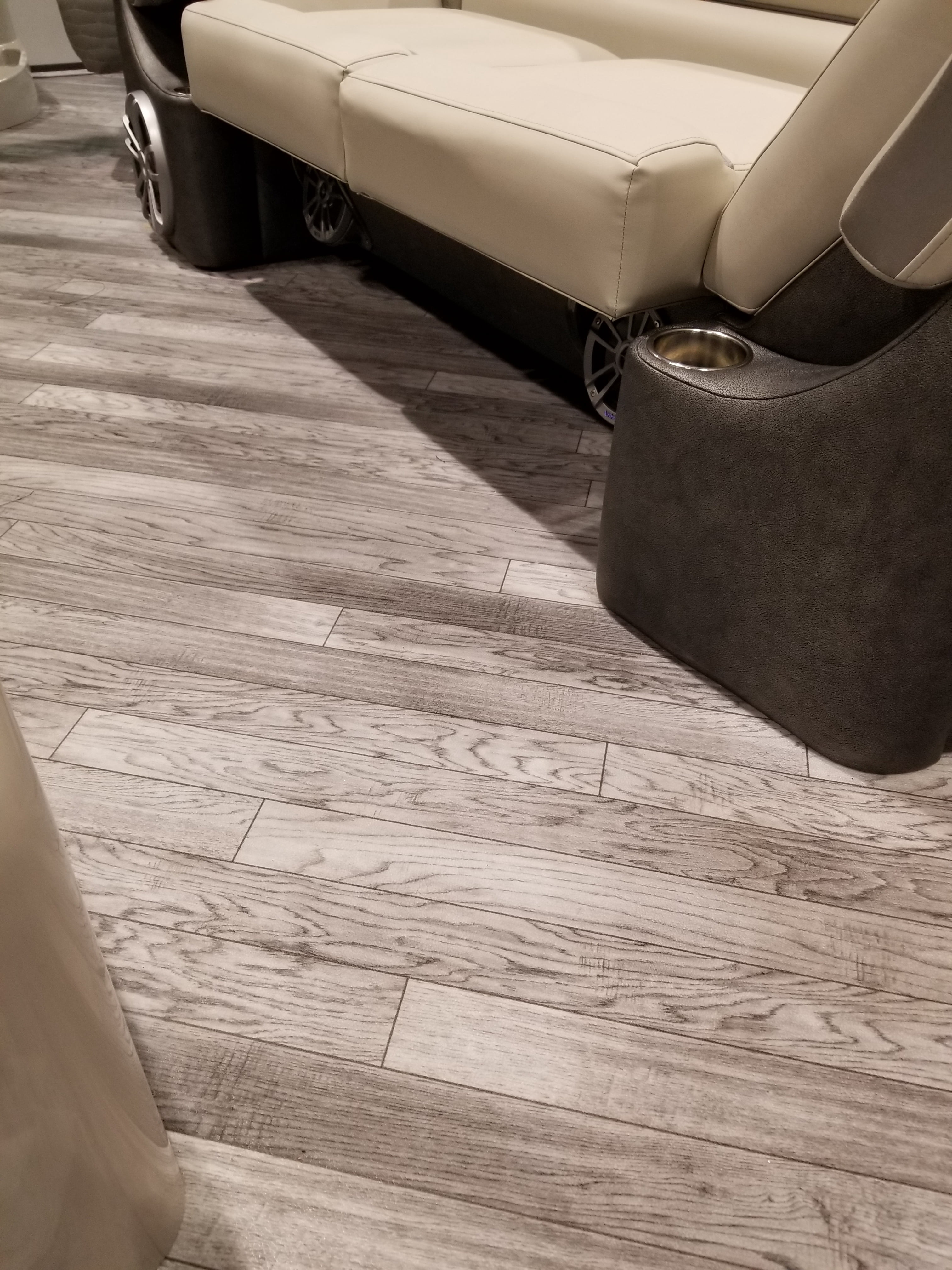 G-Floor Outdoor & Marine Vinyl Boat Flooring - 8.5' x 10' - Weathered Teak & Holly Slanted Lines