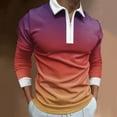 thumbnail image 3 of Aayomet Mens Long Sleeve Polo Shirts Shirt Turn Down Collar Long Sleeve Tops T Shirt (Pink, M), 3 of 4
