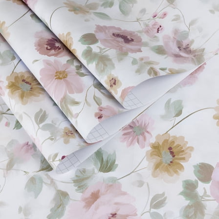 UMIGGEE Floral Wallpaper Multicolor Peel and Stick Wallpaper Self Adhesive Wall Paper 17.3-in x 118-in Contact Paper for Home Mural Wall Decor Wall Covering Old Furniture Renovation