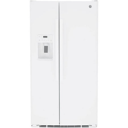 GE GSS25GGPWW 25.3 Cu. Ft. White Side-by-Side With Ice & Water Dispenser Refrigerator