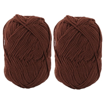 Home Handmade Sweater Hat Weaving Braided String Knitting Yarn Brown 100g