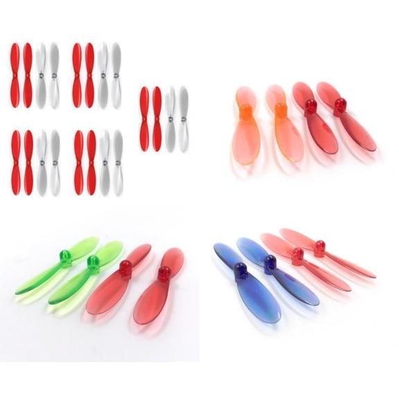 HobbyFlip 5x Red Clear 55mm Propellers and 3 more Sets of 4 Compatible with Hubsan X4 H107D