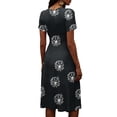 thumbnail image 6 of Minjewel Ladies Floral Casual Fashionable Short Sleeve V-Neck Dress for Spring Summer Women's Daily Casual Wear,Dark Gray,3XL, 6 of 6