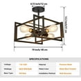 thumbnail image 6 of 4-Light Semi Flush Mount Ceiling Light Fixtures Industrial Metal Cage Ceiling Lamp Fixtures Flush Mount Ceiling Lighting for Hallway Porch Kitchen Bathroom, 6 of 12