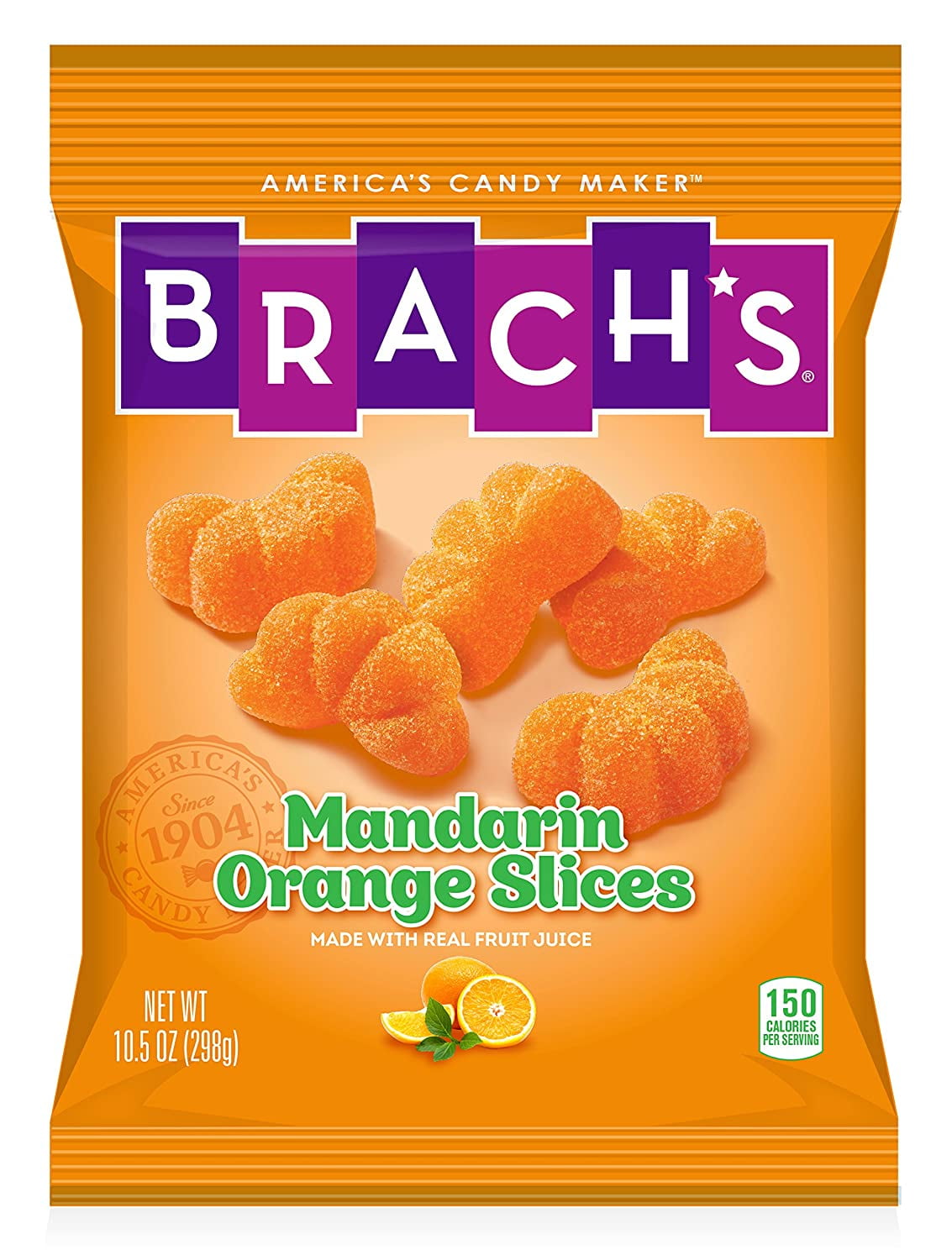 Brachs Mandarin Orange Slices Candy, 10.5 Oz Bag (Pack Of 12)