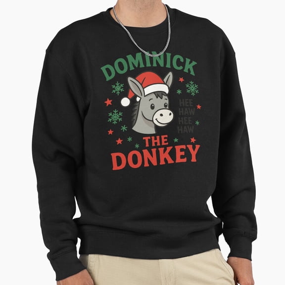 Cute Christmas Donkey Unisex Sweatshirt Funny Retro Vintage Holiday Graphic Aesthetic G3726, Up to Size 5XL
