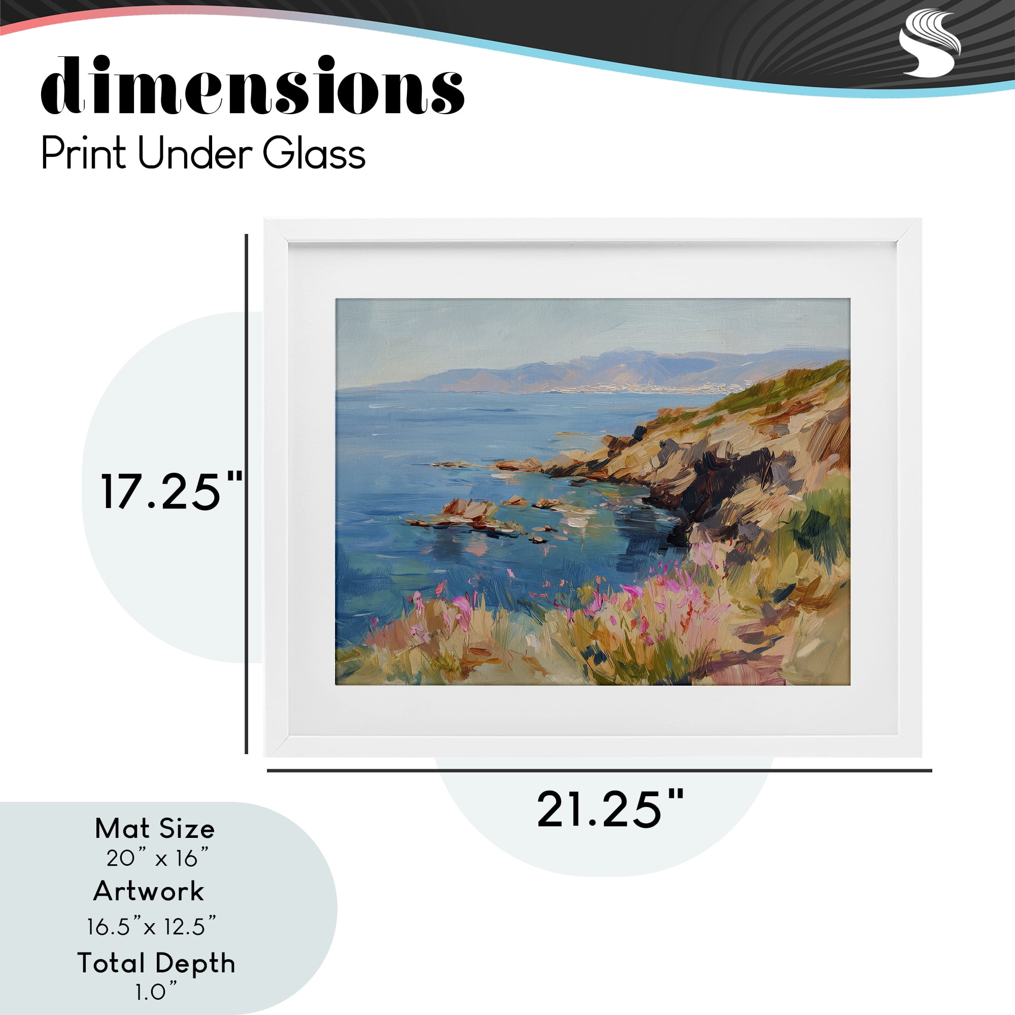 Stupell Industries Where Mountains Meet Sea White Framed Print Under Glass, design by Svetlana Aleynikova