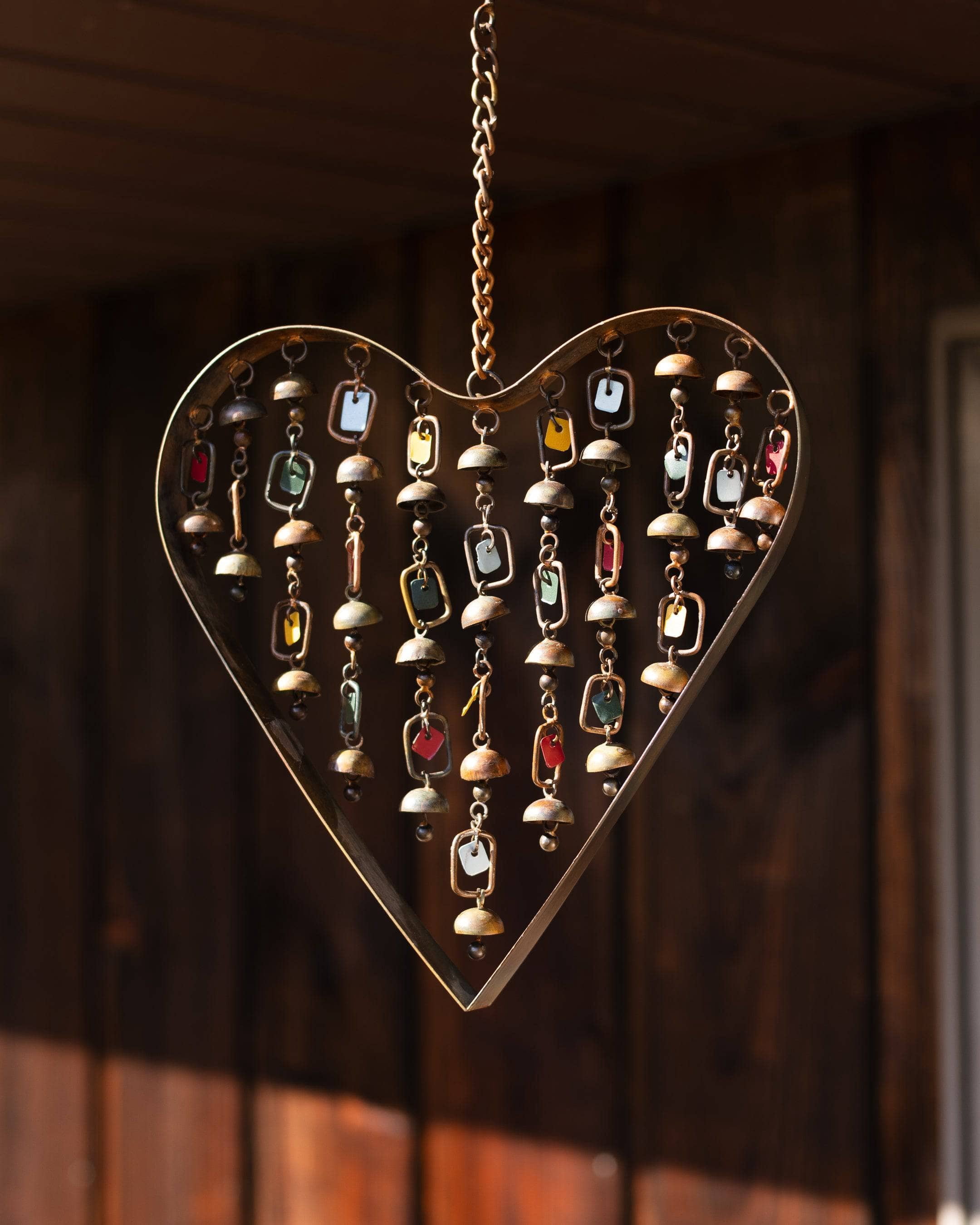 Heart with Dangles Ornament and Wind Chime, 9"