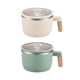 thumbnail image 1 of 2 cuencos portátiles para ramen de 1200 ml para servir en la cocina del dormitorio o para viajes. beige y verde, 1 of 9