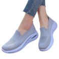 thumbnail image 3 of Women's Woven Orthopedic Breathable Soft Shoes Lightweight Comfortable Mesh Stretch Sneakers,Go Walking Slip on Foam Shoes (Light Gray), 3 of 6
