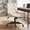 Beige, variant on Hawsaiy Armless Office Chair with Rubber Wheels, PU Leather Desk Chair, Mid Back Adjustable Swivel Computer Chair, Small Space Vanity Task Chair, Brown