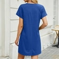 thumbnail image 4 of Dresses for Women Loose Fit Womens Nightgown Cozy Short Sleeve Shirts V Neck Nightshirts Women's Nightgowns & Sleepshirts Blue, 4 of 9