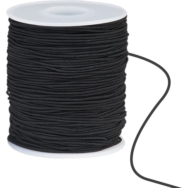 100m Cordón Elástico 1mm Cordón Elástico Cordón Artesanal Hilo Elástico para Pulseras y Manualidades Negro