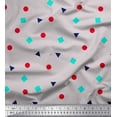 thumbnail image 1 of Soimoi Rayon Fabric Square,Dot & Triangle Geometric Printed Craft Fabric by The Yard 42 Inch Wide, 1 of 3