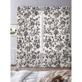 thumbnail image 3 of Farmhouse Black Sheer Curtains 84 Inch Length 2 Panels Set for Living Room/Bedroom, Vintage Flower Leaf Botanical Plant Semi Curtain Sheers Drapes Rod Pocket Curtains Window Treatment Set 52''x84''x2, 3 of 7