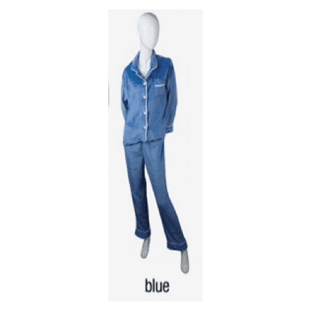 Soft Cozy ButtonDown Pajama Set, Blue, Size M/L